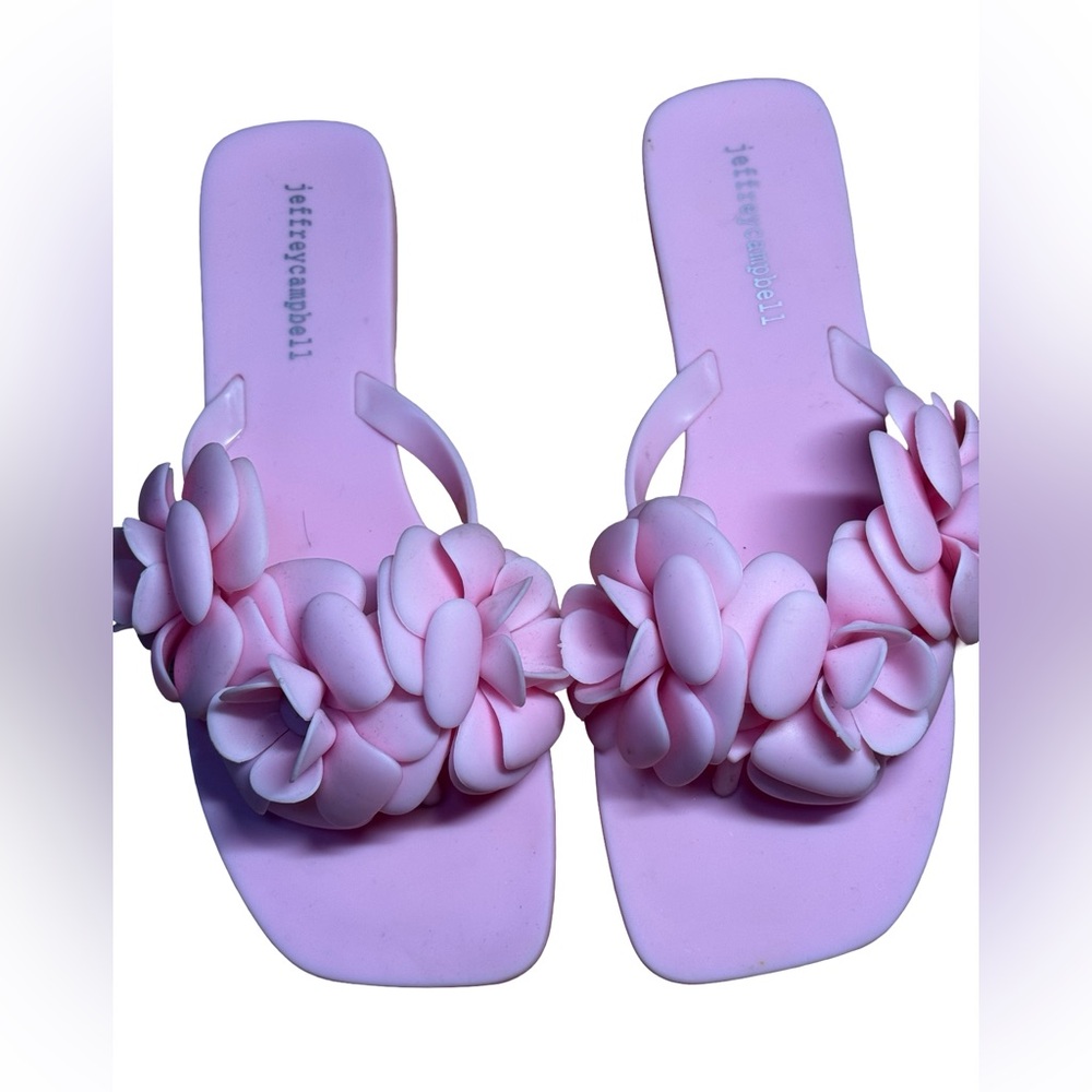 Jeffrey Campbell Pink Floral Sandals Womens Size 6.5 Summer Chic Designer Shoes - Picture 3 of 5